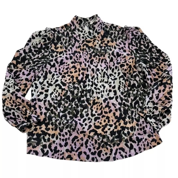 Veronica Beard Animal Print Blouse Women's Size 6 Silk, Polyester - Picture 6 of 6